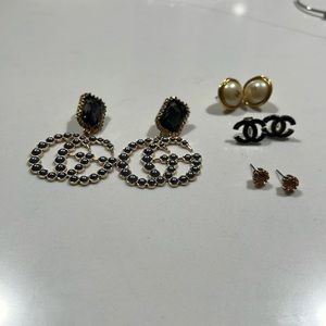 Designer look, earrings,can purchase set for $100 or individual $30 each pair.